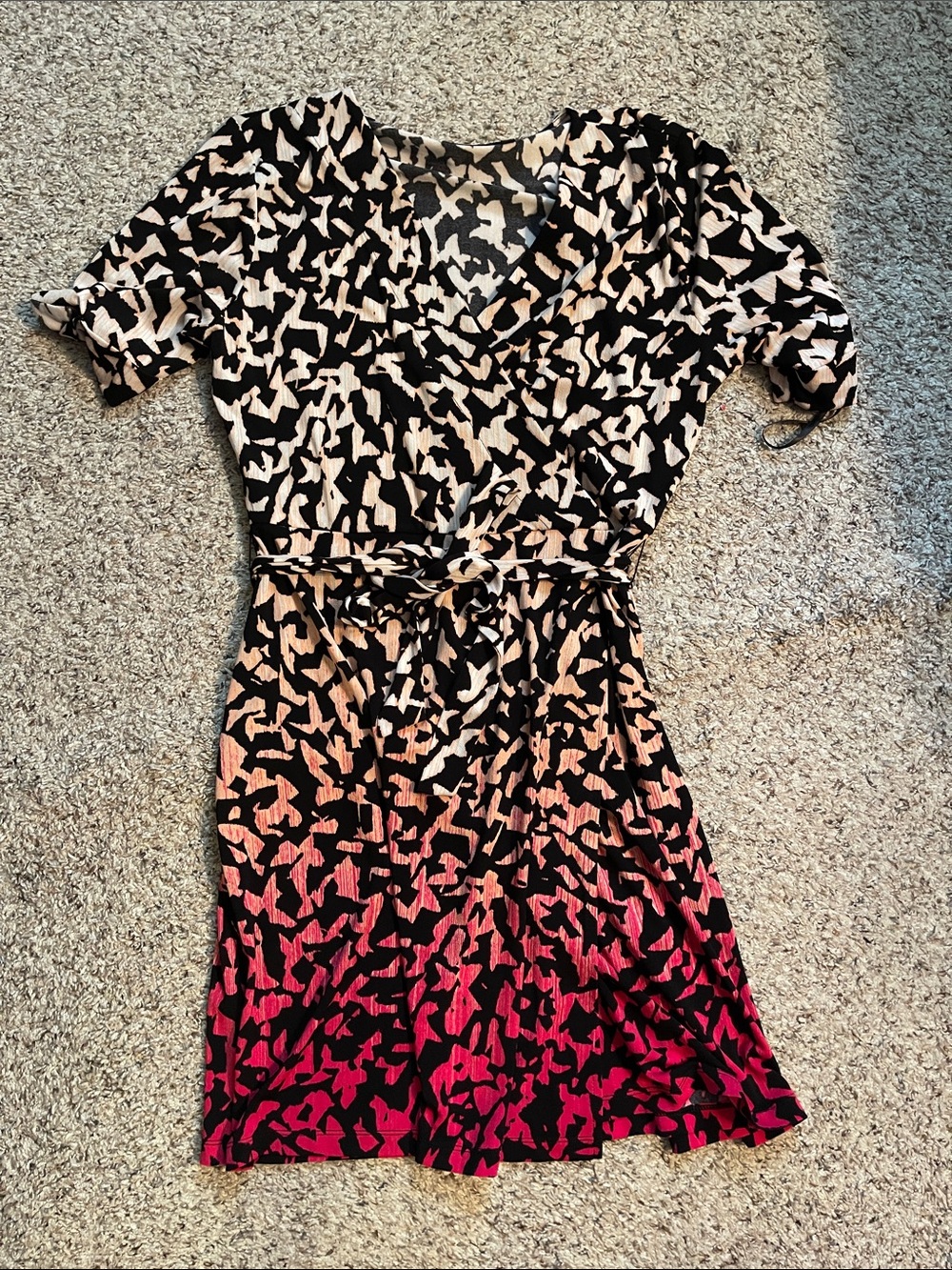 Apt. 9 Black and Pink Ombre Wrap Dress